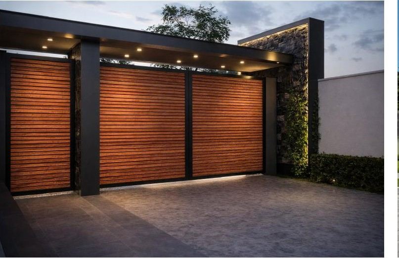 Puerta corrediza en madera, corte CNC a medida